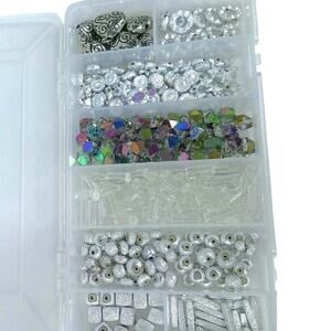 Mixed Bead Lot Box Plastic Storage Hand Crafted Jewelry Maker DIY Sparkle NEW